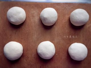 13、香草水果面包,收口朝下，排放在烤盘上。进行二发：温度38°C湿度75%，时间45min左右。