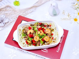 18、虾仁茄丁打卤面,成品一