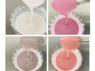 3、冰皮月饼,调成这样糊状。提起面糊低落成线。