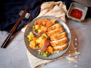 20、日式咖喱鸡排饭,一碗简单美味的咖喱鸡排饭就完成了。