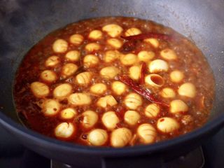 13、啤酒香卤鹌鹑蛋,中火煮沸后，继续用小火慢慢炖至。