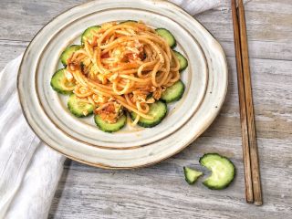 13、茄汁鸡蛋意面,成品