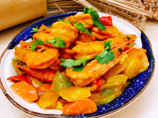 21、咖喱虾,成品图
