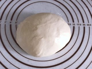 6、乳酪橙皮金钱小面包,揉好的面团取出，加盖保鲜膜松弛15分钟。