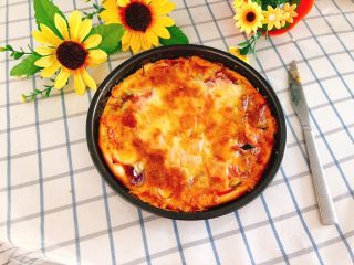 17、芝士培根披萨,成品图。