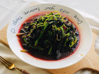 15、清炒苋菜,成品图