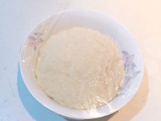 16、香肠苹果披萨,盖上保鲜膜饧发60分钟