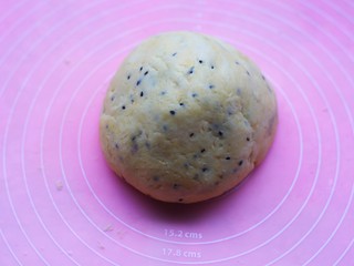 9、冬至美食  黑芝麻麻薯包,揉成光滑的面团。