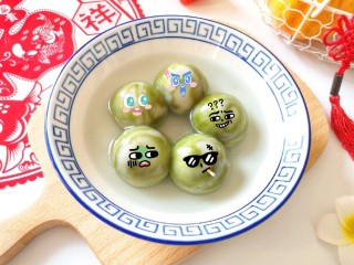 22、水果汤圆,加了表情包更可爱。