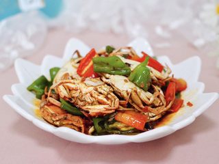 18、双椒辣爆花蟹,成品一