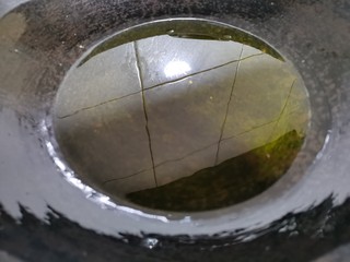 8、肉炖榛蘑小白菜,热锅烧油，我放的是熬好的调料油