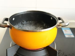 3、番茄罗勒意面,汤锅加水，烧开。