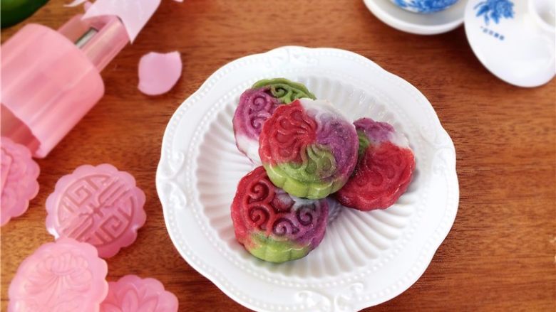 天然彩色冰皮月饼