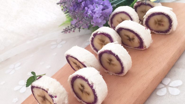 甜味香蕉紫薯卷