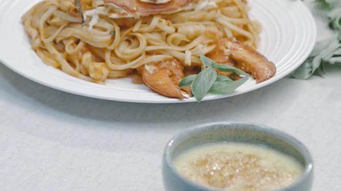 波士顿龙虾意面焦糖烤布丁