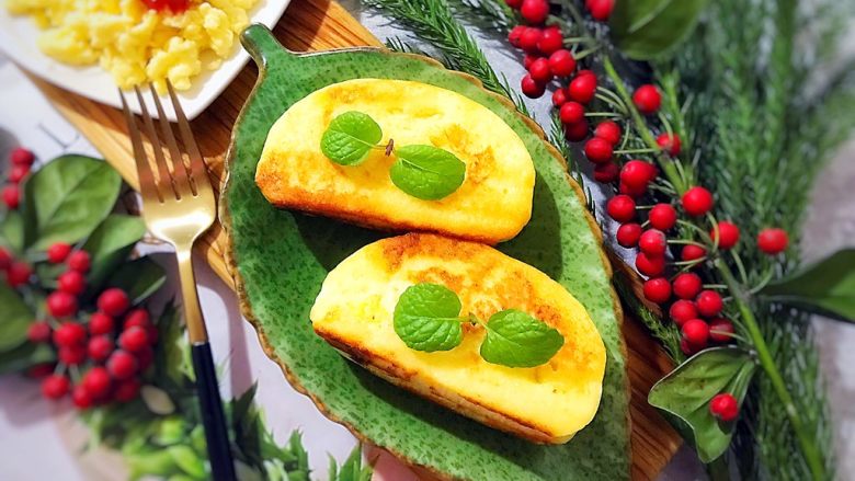 美好早餐开启美丽心情の黄金果酱馒头西多士美式炒鸡蛋