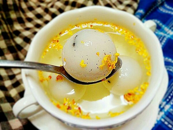 桂花黑芝麻汤圆纯手工无油低糖版