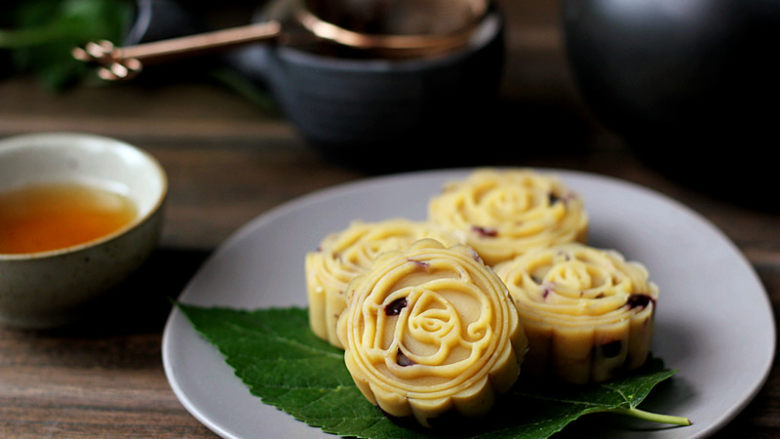 消暑小食蔓越莓绿豆糕