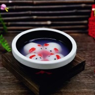 预热元宵节猪圆玉润芝麻汤圆