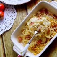 培根玉米粒芝士焗意大利面