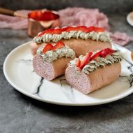 黑芝麻奶油紫薯包