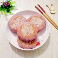紫薯发面豆沙饼
