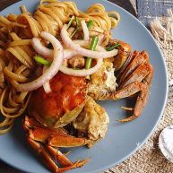 螃蟹炒意大利面