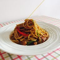 黑胡椒培根牛肉粒意面