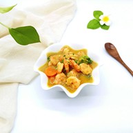 东南亚风味的椰汁咖喱虾