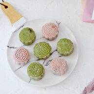 彩色豆沙冰皮月饼