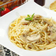 超低脂白酱蘑菇意面