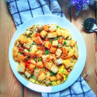 中西合璧的馒头鸡蛋披萨