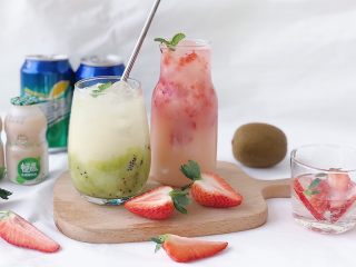 9、奇异果气泡饮,两杯颜值爆表的气泡饮料大合集