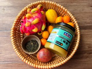 1、果茶,食材合影