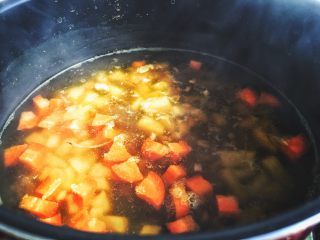 12、减肥福利 无油快手 素咖喱饭,开小火煮熟(我煮了大概十几分钟)