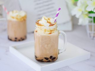 24、自制脏脏珍珠奶茶奶盖,成品图