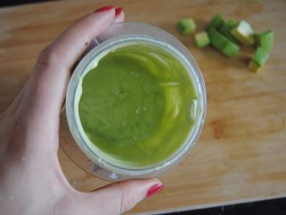 7、牛油果酸奶昔,搅打成细腻状态，我觉得这样就行不需要加糖，加糖太甜了