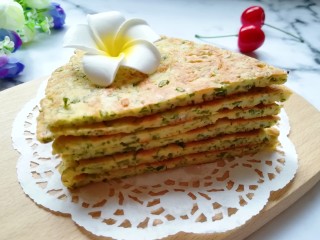 16、蒜苔尖鸡蛋饼,来一块。