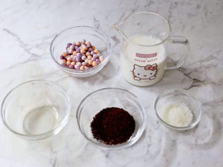 1、咖啡奶冻,准备好材料