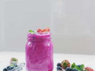 12、火龙果奶昔,美美哒！
