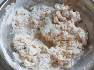 1、新文美食 骨汤三鲜馅混沌,面粉二百克加入温水搅拌均匀。