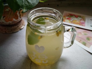 9、百香果薄荷蜂蜜水,酸酸甜甜的，带点薄荷的清香