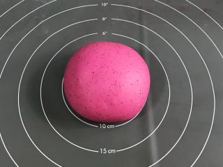 7、火龙果馒头,用手揉成光滑的面团。