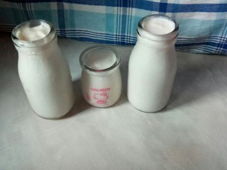 14、水果酸奶,酸奶分杯放入冰箱冷藏一晚。