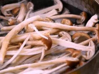 2、教你一个茶树菇的新鲜吃法，好吃到拿肉都不换，孩子多吃一碗饭,茶树菇洗净，沸水下锅，撒入少许盐