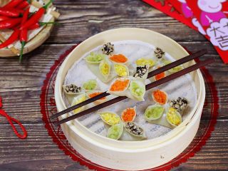 17、四喜蒸饺,成品图。