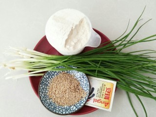 1、香葱芝麻油饼,食材:面粉，芝麻，发酵粉，香葱，盐，花生油。