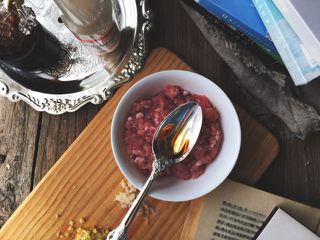 4、简单无油的 焗咖喱肉丸,肉馅内放入料酒