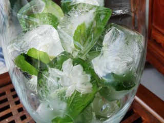 9、茉莉花冰,加点泡好的绿茶。