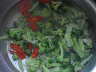 5、西兰花炒虾球,捞出蔬菜沥干后立刻放入冰水中，使蔬菜保存脆嫩